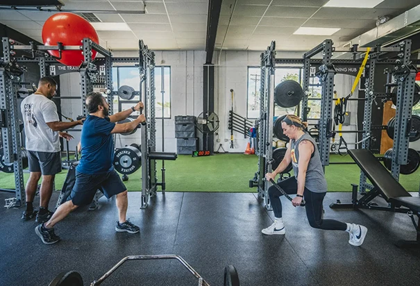class large group team training at Hunt for Strength